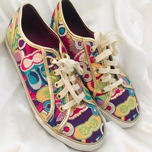COACH Canvas Print Tennis Shoes